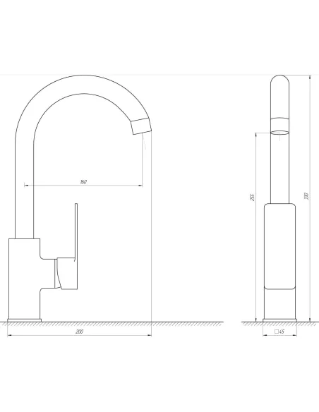 Смеситель для кухни Domino DMM-203L гайка - 4