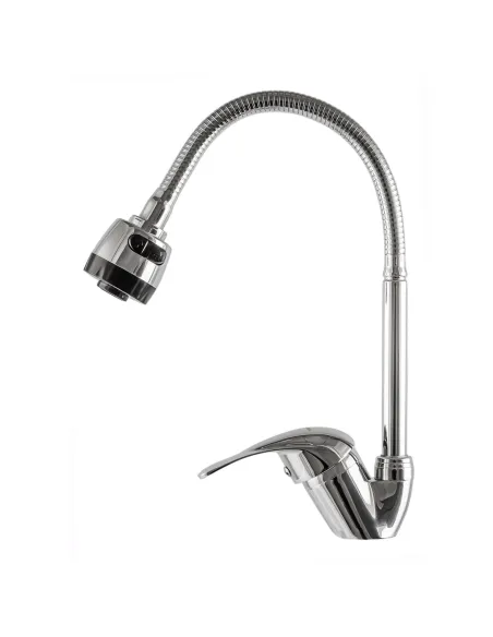 Смеситель для кухни с гибким изливом Ecomix Energo E-GEZ-203SM-A гофрогусак, гайка - 1