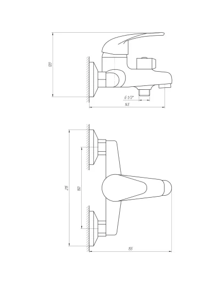 Змішувач для ванни Ecomix Energo E-GEZ-102N (моноліт, європеремикання) - 5