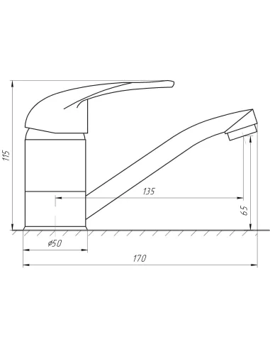 Смеситель для раковины в ванной Ecomix Energo E-GEZ-103M шпилька, излив 15 см - 5