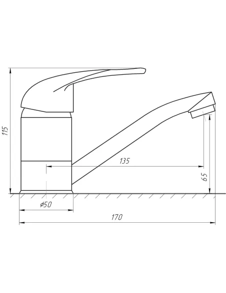 Смеситель для раковины в ванной Ecomix Energo E-GEZ-103M шпилька, излив 15 см - 5