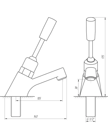 Кран-дозатор для умивальника Tremolada-464, ліктьовий - 4