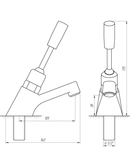 Кран-дозатор для умивальника Tremolada-464, ліктьовий - 4
