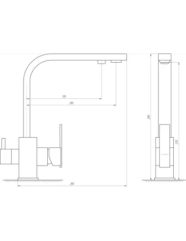 Смеситель для кухни с подключением к фильтру Globus Lux GLLR-0111 Onix черный - 5