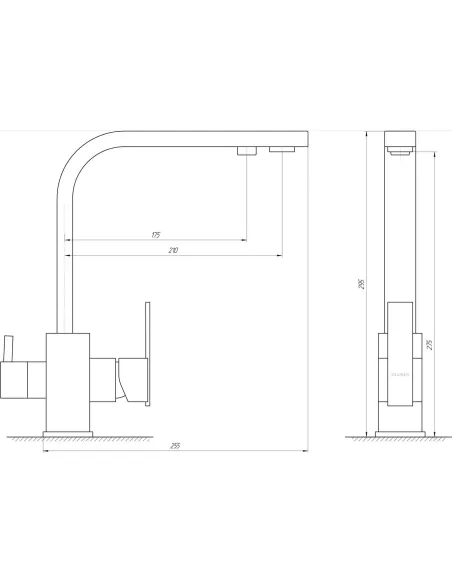 Смеситель для кухни с подключением к фильтру Globus Lux GLLR-0111 Onix черный - 5