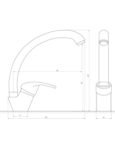 Змішувач для кухні Globus Lux Caprice GLCA-0103S (шпилька) - 5