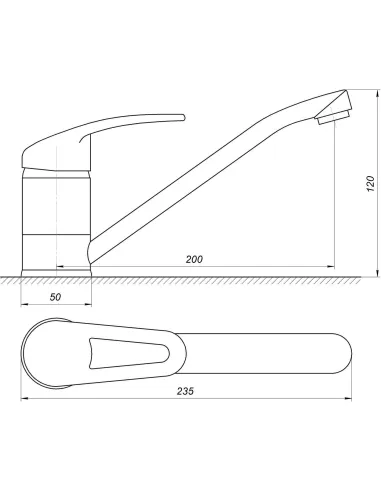 Змішувач для кухні Globus Lux Caprice GLCA-0203 (гайка) - 4