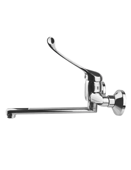 Змішувач для умивальника Globus Lux GCA-1044-Clinic (зі стіни ліктьовий, гусак 250мм) - 2