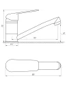 Смеситель для раковины в ванной Globus Lux Koln GLK-203M поворотный гусак 150 мм - 5