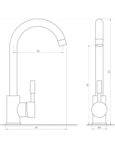 Змішувач для кухні Globus Lux Lazer GLLR-0103S White (гайка) - 5