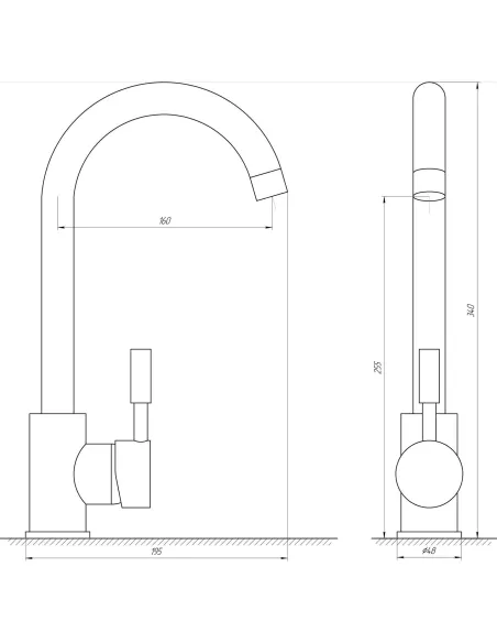 Змішувач для кухні Globus Lux Lazer GLLR-0103S White (гайка) - 5