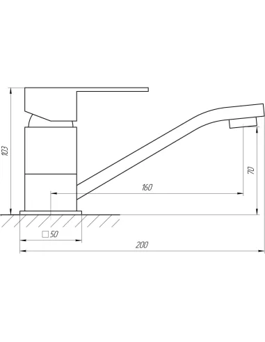 Змішувач для умивальника Globus Lux Milano GLM-103M (шпилька, 15 см) - 5