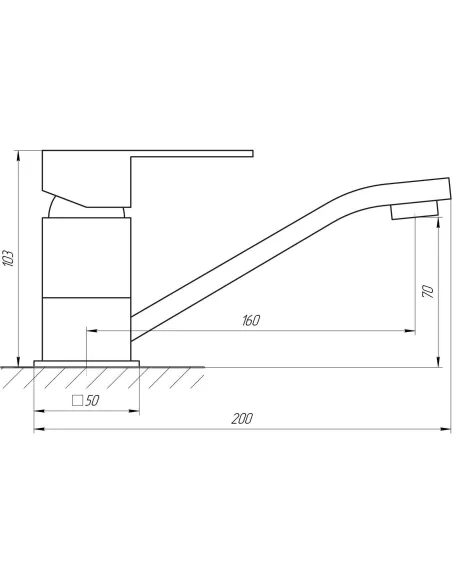 Змішувач для умивальника Globus Lux Milano GLM-103M (шпилька, 15 см) - 5