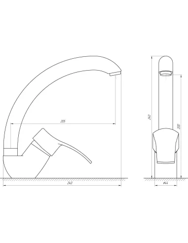 Смеситель для кухни Globus Lux Queensland GLQU-0103S - 5