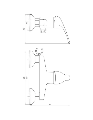 Змішувач для біде Globus Lux Solly GLSO-0206N (настінний монтаж) - 4