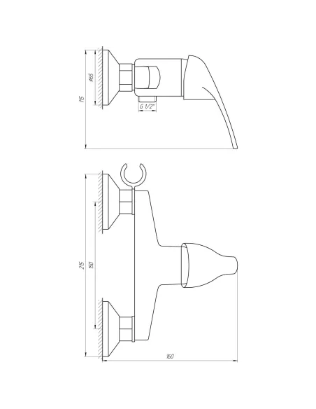 Змішувач для біде Globus Lux Solly GLSO-0206N (настінний монтаж) - 4