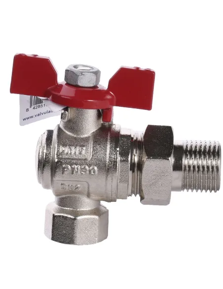 Кран шаровий Arco Sena 154303 1/2, кутовий, з американкою - 1