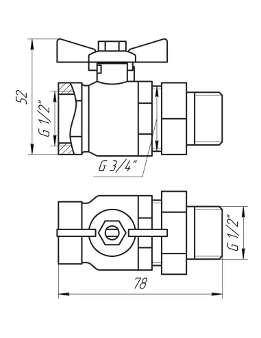 Кран шаровий Arco Sena 154103 1/2, з американкою - 3
