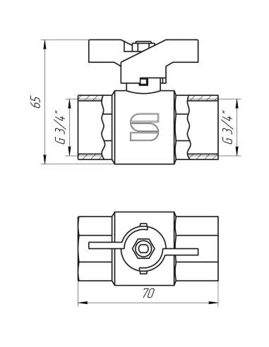 Кран шаровой Selba SL1507 3/4, вв, жб - 3