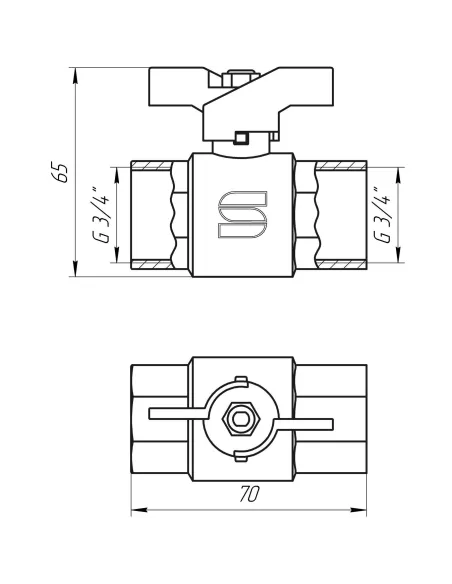 Кран шаровой Selba SL1507 3/4, вв, кб - 3