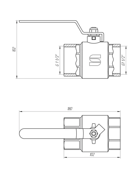 Кран шаровой Selba SL 1506 1 1/2, вв, кр - 3