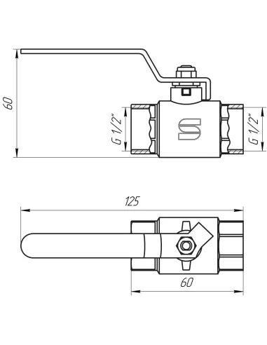 Кран шаровой Selba SL1506 1/2, вв, кр - 3