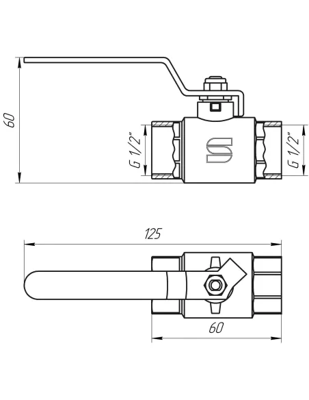 Кран шаровой Selba SL1506 1/2, вв, кр - 3
