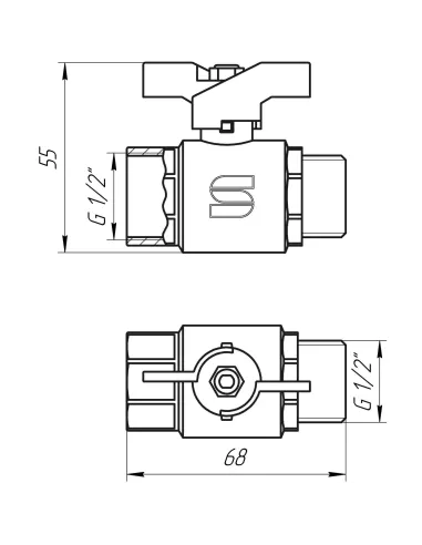 Кран шаровой Selba SL1508 1/2, нв, жб - 3