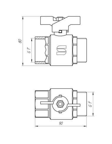 Кран шаровий Selba SL 1508 1 нв жб - 4