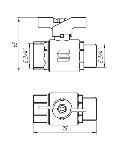 Кран шаровой Selba SL1508 3/4, нв, кб - 3