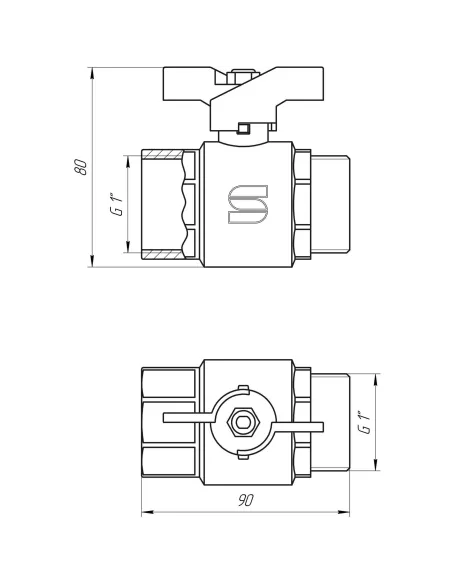 Кран шаровий Selba SL 1508 1 нв кб - 3