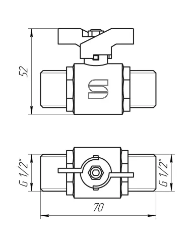 Кран шаровий Selba SL1503 1/2 нн кб - 3