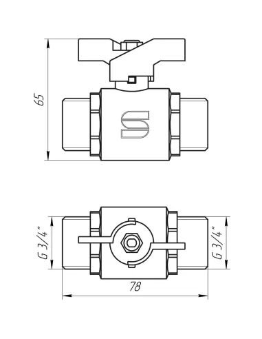 Кран шаровой Selba SL1503 3/4, нн, кб - 3