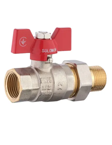 Кран шаровой прямой с американкой Solomon 0021042 1/2 дюйма усиленный - 6