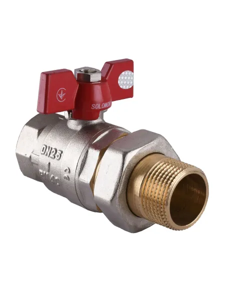 Кран шаровой прямой с американкой Solomon 0021042 1 дюйм, усиленный - 1