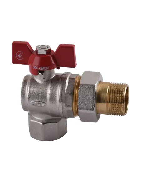 Кран шаровой угловой Solomon B1043 1 дюйм, усиленный - 1