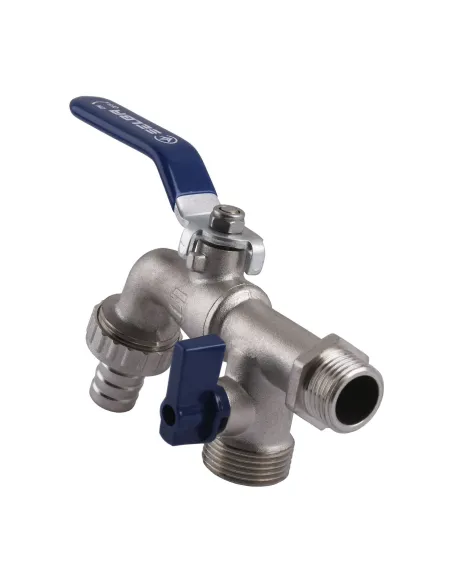 Кран шаровий Selba SL4086 1/2х3/4х3/4 (поливальний, подвійний) - 2