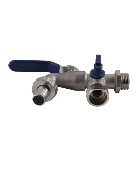 Кран шаровий Selba SL4086 1/2х3/4х3/4 (поливальний, подвійний) - 3