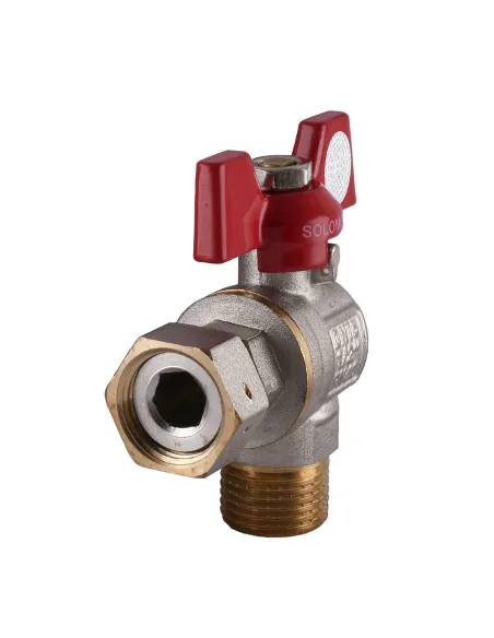 Кран шаровой угловой для подключения газового котла Solomon 160402 1/2 дюйма, НВ, PN40 - 2