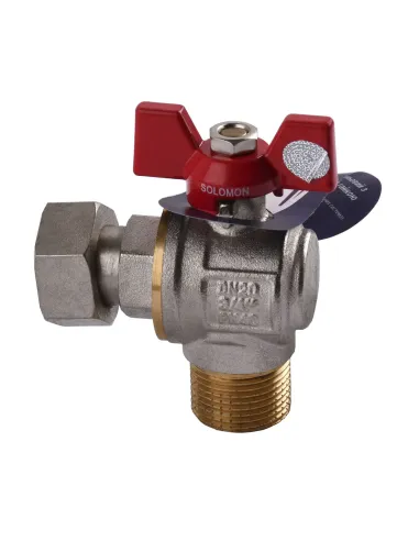 Кран шаровой угловой для подключения газового котла Solomon 160402 1/2 дюйма, НВ, PN40 - 3