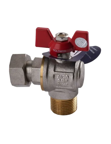 Кран шаровий Solomon 160402 3/4 нв PN40, кутовий, для підключення газового котла - 2