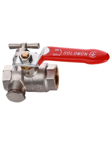 Кран шаровой полнопроходной со спускником воздуха Solomon B1018 1/2 дюйма - 2