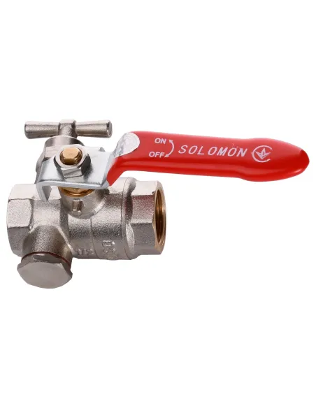 Кран шаровой полнопроходной со спускником воздуха Solomon B1018 1/2 дюйма - 2