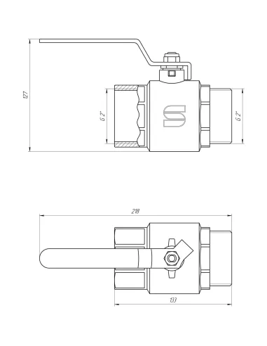 Кран шаровой Selba SL 1505 2, нв, кр - 3