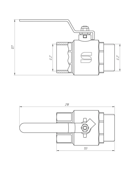 Кран шаровой Selba SL 1505 2, нв, кр - 3