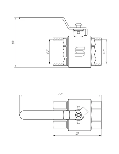 Кран шаровой Selba SL 1506 2, вв, кр - 3