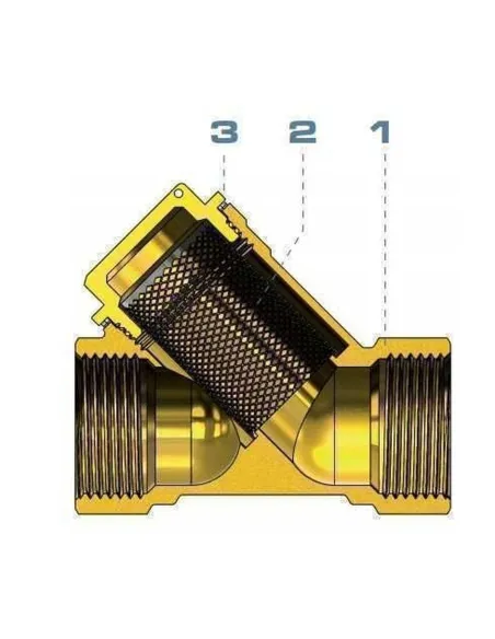 Фильтр грубой очистки Selba SL 1512 1/2 дюйма, угловой, с ушком - 4