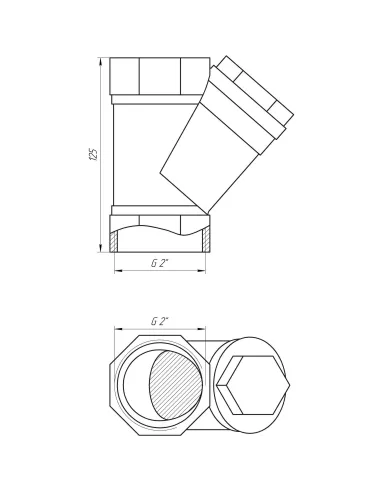 Фільтр грубого очищення Selba SL 1512 2 (кутовий, з вушком) - 5