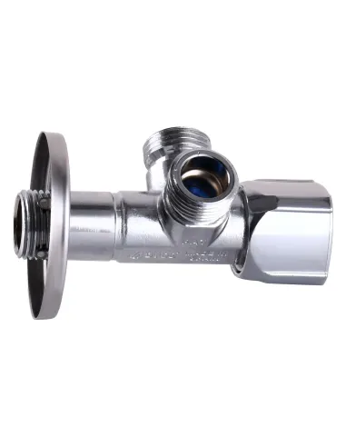 Кран приладовий Arco CQ4105 AntiLime A80TWIN 1/2х1/2, кутовий, кульовий, подвійний - 2