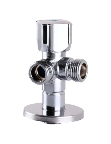 Кран приладовий Arco CQ4105 AntiLime A80TWIN 1/2х1/2, кутовий, кульовий, подвійний - 3